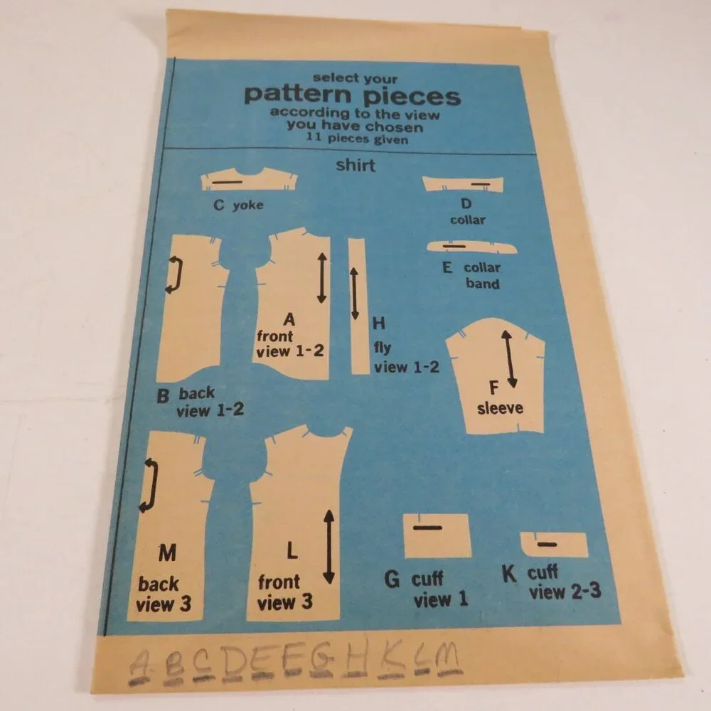 Simplicity 9786 clothing pattern Men's Shirt 15.5